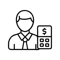 Accountant financial advisor icon vector illustration for business and finance management service offer