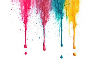 Fototapeta premium Vibrant drips of color explode in a spectrum of hues