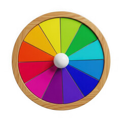 Obraz premium A vibrant color wheel with a white sphere at its center isolated on transparent background