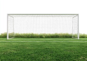 Fototapeta premium Soccer goal on green field