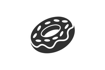 Gray donut with icing and sprinkles stands out against white background