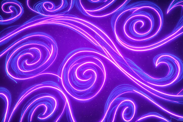 Glowing purple lines forming swirling patterns