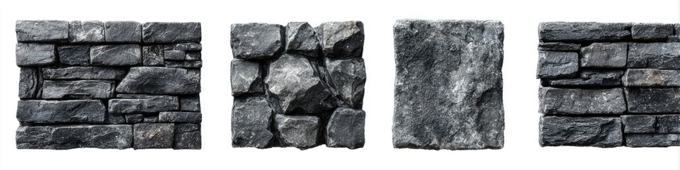 Obraz premium Dark Gray Stone Veneer Panels