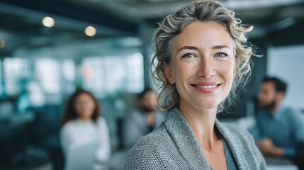 Fototapeta premium Confident Businesswoman in Modern Office Setting