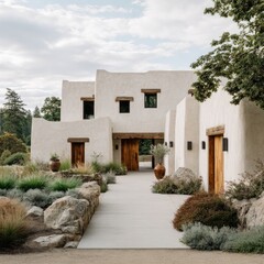 Fototapeta premium Modern adobe-style home exterior