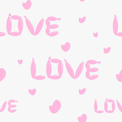 Seamless love pink hearts