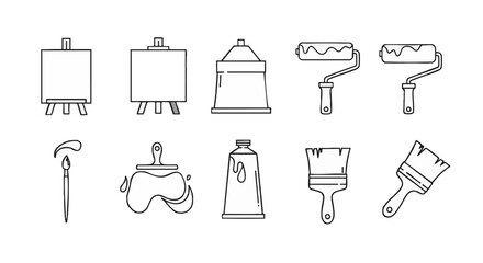 Art Supplies Vector Icons for Creative Projects