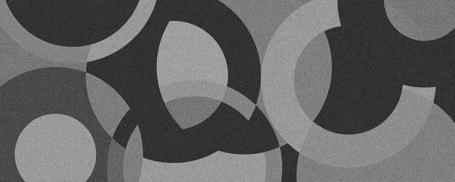 Minimalist banner background, gray, black, gradient. Circle effect style, geometric and abstract background.