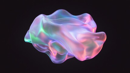 Surreal holographic liquid blob in vivid colors for modern design concepts