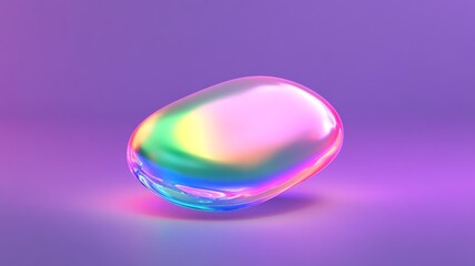 Vibrant holographic blob on gradient background for modern design concepts