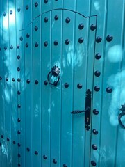 blue metal door