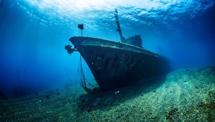 Fototapeta premium sunken vessel underwater