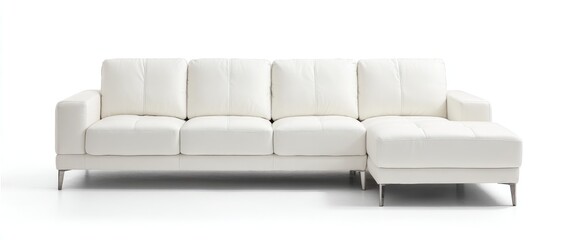 White leather sectional sofa