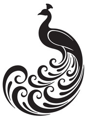 Fototapeta premium Abstract geometric shape silhouette design of peocock icon
