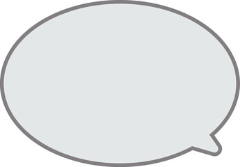 濃いグレーの縁取りに、薄いグレーのべた塗の吹き出し。楕円形で使いやすい。