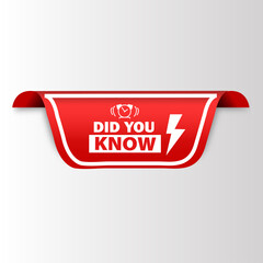 Did You Know banner Red flat sale website poster and banner creative sale design