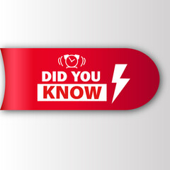 Did You Know banner Red flat sale website poster and banner creative sale design
