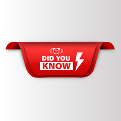 Did You Know banner Red flat sale website poster and banner creative sale design