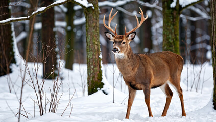 deer in the snow