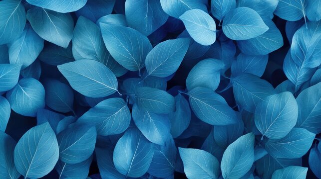 Vibrant blue leaves close-up - Powered by Adobe