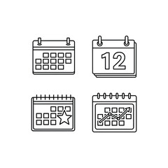 Various Calendar Icons Visual Representations of Scheduling and Organization 