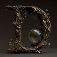 Aged Stylized Letter "D" – Vintage Typography with Distressed Texture for Retro Branding & Design