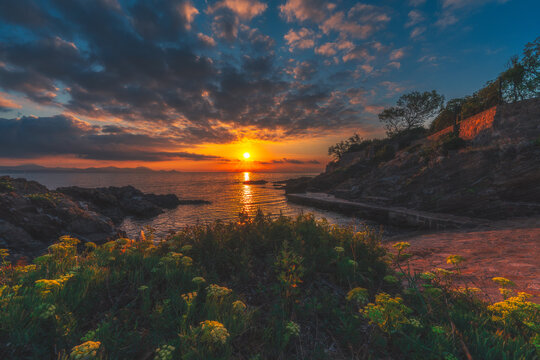 Sunrise Over the Mediterranean Sea &ndash; Les Issambres, French Riviera



