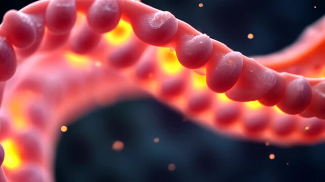 glucose, sugar metabolism, insulin response. Blood regulation. Arteries absorb more glucose rapidly. Pancreatic health supports insulin production. 3D medical render shows detailed bloodstream.