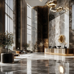 luxury lobby of a highend office