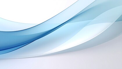 Elegant business flow background, Abstract Blue Wave Forms on White Backdrop