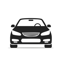 Obraz premium Black vehicle front view illustration, automobile transportation design concept for transport services