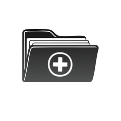Obraz premium Medical Records Folder Icon for Patient Health History and Healthcare Data