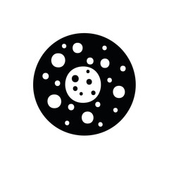 Obraz premium Minimalist black and white icon of a stylized solar system or a microscopic cell