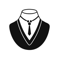 Formal wear icon vector illustration, suit, necktie, collar and shoulder design