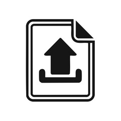 Obraz premium Upload File Icon Document with Arrow Up Pictogram Graphic Design