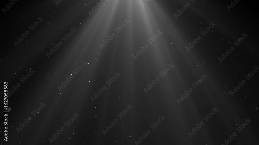 Wall mural flickering abstract dust particles motion. volumetric light. seamless loop