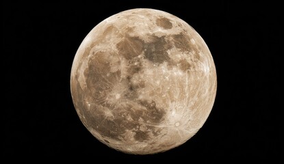 Obraz premium Full Earth-toned moon close-up