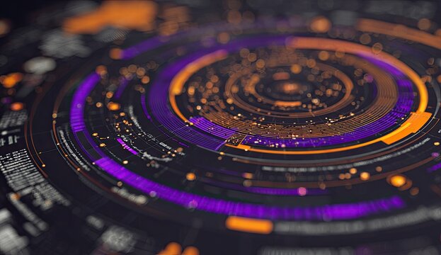 Abstract circular display with concentric rings