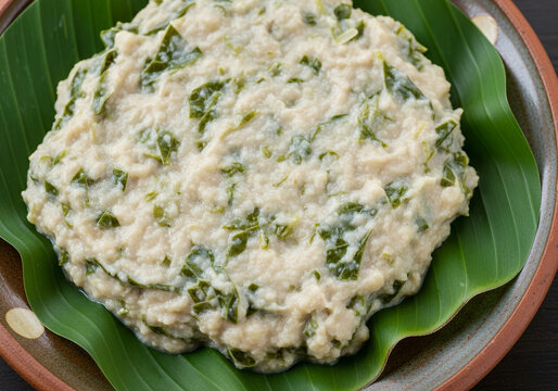 Close-up of Mataba &ndash; Comorian Cassava Leaves in Coconut Milk