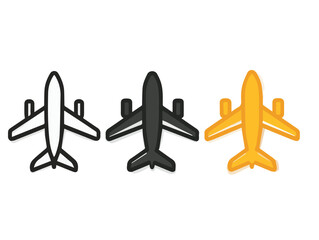 Fototapeta premium Clean and modern vector airplane vector illustration travel aircraft flight icon transportation design