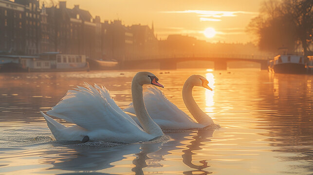 cisne, beldad, r&iacute;o, animal, naturaleza, ave, acu&aacute;tico, blanco, hermoso, azul, lago, fauna, charcas