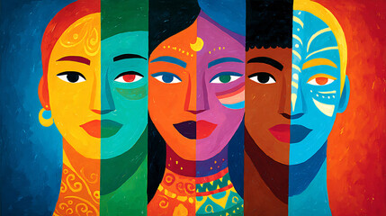 fusion of diverse faces symbolizing unity and inclusion
