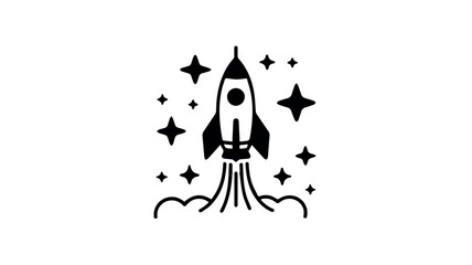 Clean and modern vector  rocket ship launch vector illustration for space exploration and technology art