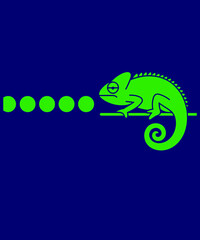 Retro Vector Chameleon