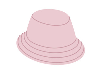 Minimal Bucket Hat. Summer Head Fashion accessory cap with narrow brim clothing technical illustration. Vector headgear for Men, women, unisex style, flat template CAD mockup sketch outline isolated