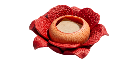 Rafflesia arnoldii Flower Blooms, Showcasing Petals and Central Disk, isolated on Transparent Background