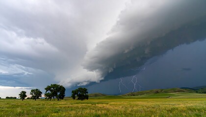 Storm clouds over a field
