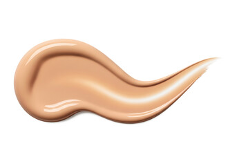 Creamy beige liquid makeup swatch isolated on a transparent background cosmetic cosmetics