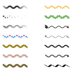 Wave set icon. Harmonic flow symbol. Diverse vector pattern. Black background art.