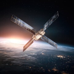 Obraz premium Satellite orbiting Earth (12)